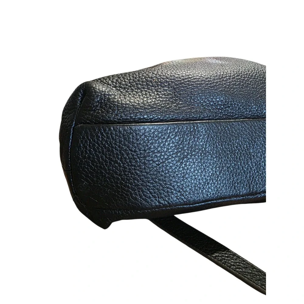 Aimee Kestenberg Pebbled Leather 5th Ave Pleated Satchel Crossbody Tote Bag